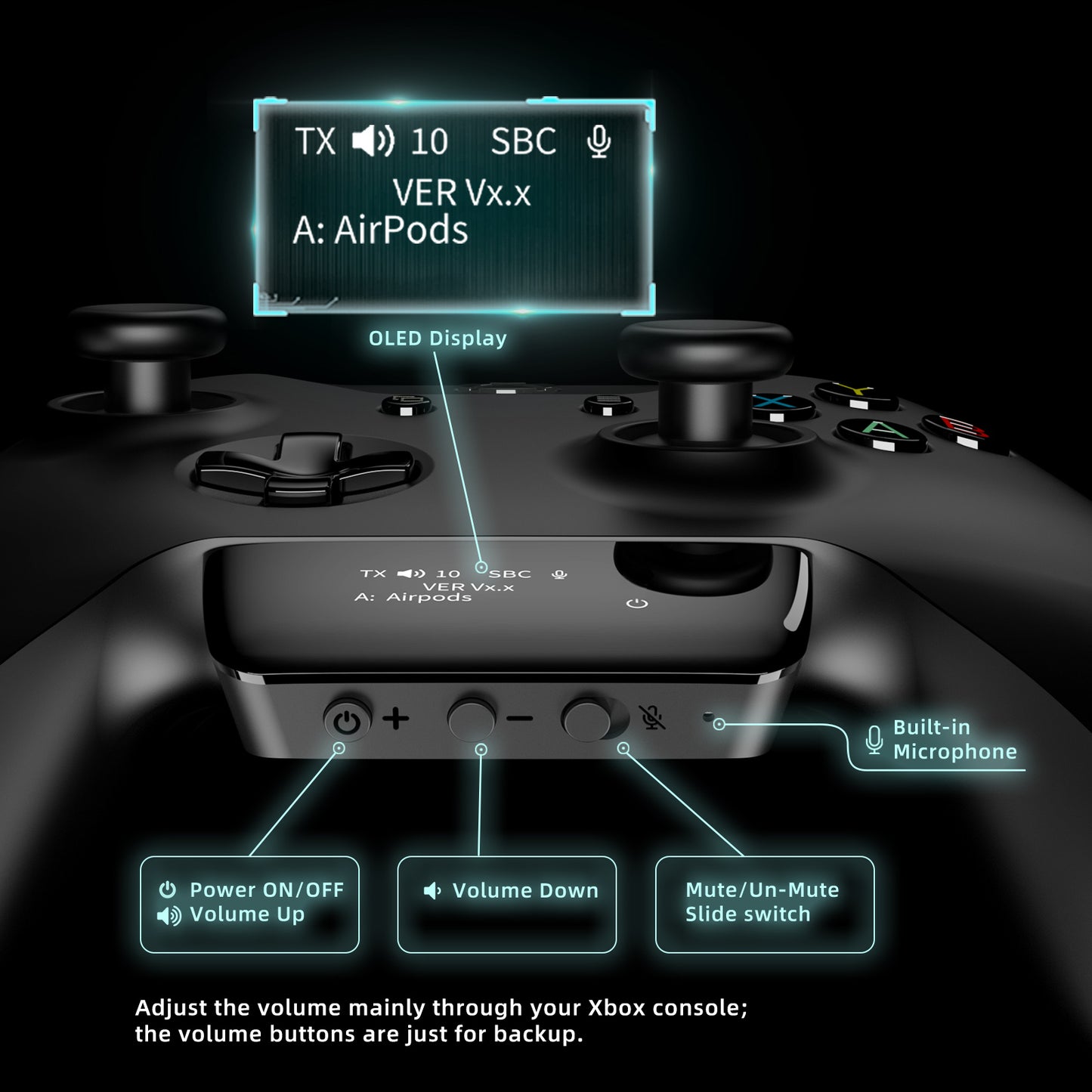 Bluetooth Audio Transmitter Adapter for Xbox Controller